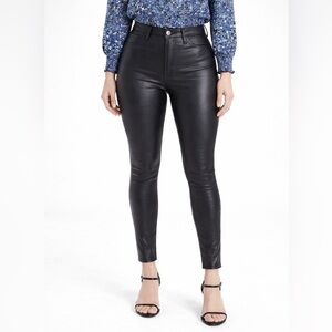 NWT | BCBGeneration Black Coated Skinny Jeans Leather-Look Pant | Sz 31